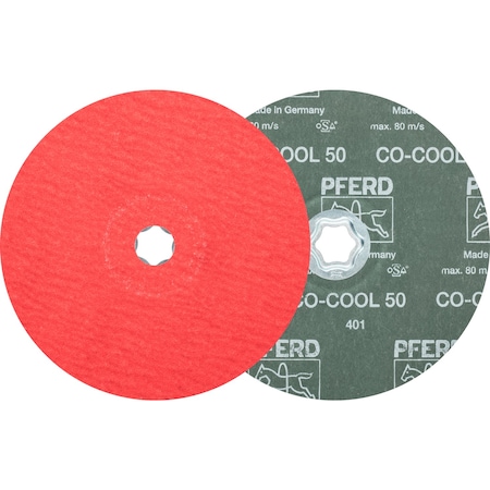Pferd COMBICLICK Fiber Disc, 7" Dia. - Ceramic Oxide CO-COOL, 50 Grit 40748